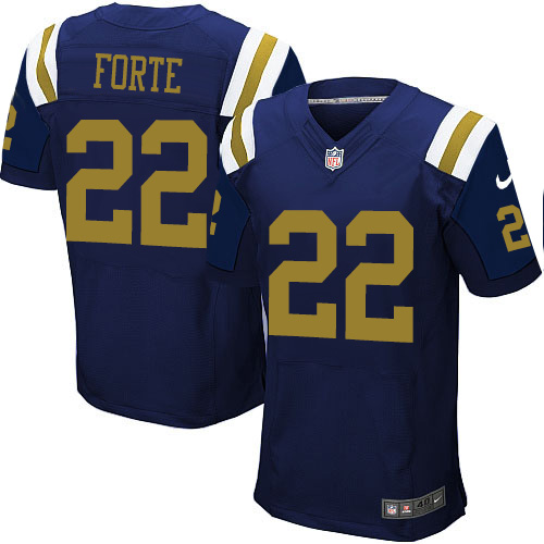 Men's Elite Matt Forte Nike Jersey Navy Blue Alternate - #22 NFL New York Jets